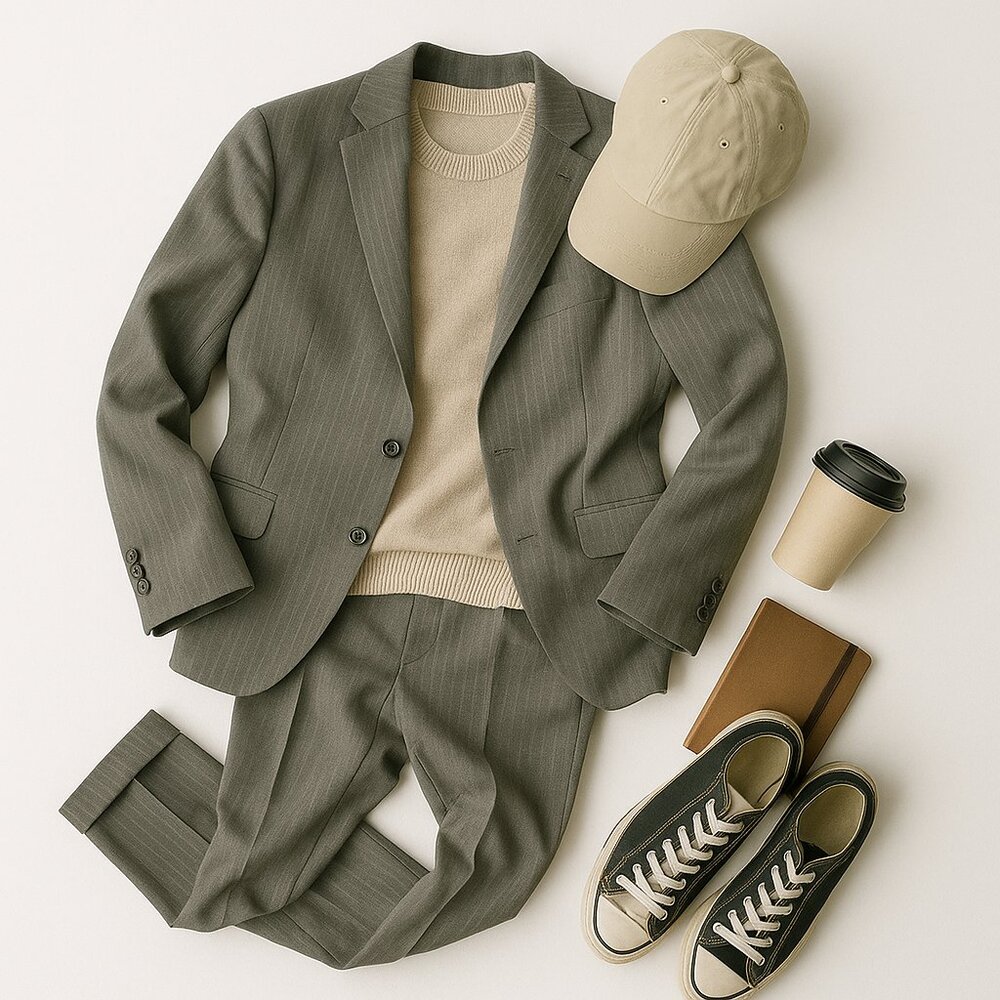 Express Men's Charcoal Pinstripe Producer Suit